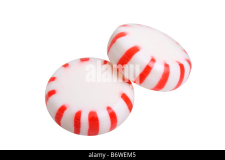 Peppermint Candy isoliert auf weißem Hintergrund ausschneiden Stockfoto