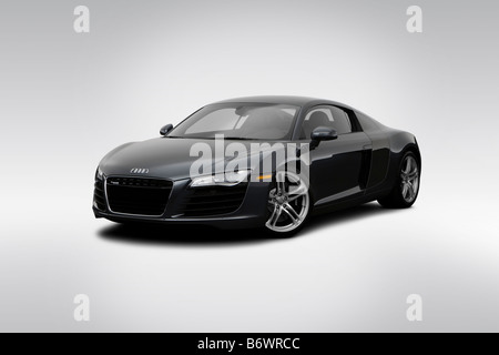 2008 Audi R8 in grau - Winkel-Vorderansicht Stockfoto