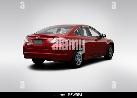 2009 Mazda MAZDA6 Sport ich rot - Winkel Rückansicht Stockfoto