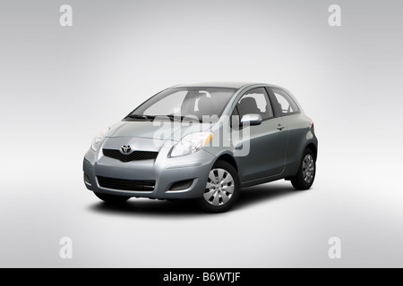 2009 Toyota Yaris in grau - Front Winkel Ansicht Stockfoto