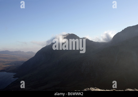 Tryfan aus Y Garn Stockfoto
