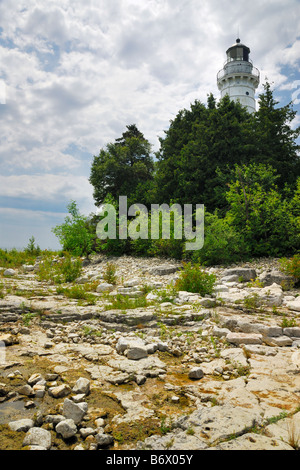 Cana Insel Turm (Cana-Insel-Leuchtturm) in der Nähe von Baileys Harbor, Door County, Wisconsin, USA Stockfoto