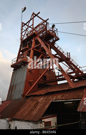 Das gewundene Zahnrad im Big Pit National Mining Museum of Wales, Blaenafon, Torfaen, Südwales Stockfoto