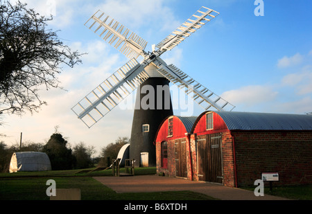 Polkey der Entwässerung Mühle und Dampf Entleerungspumpe Häuser am Reedham, Norfolk, Großbritannien. Stockfoto