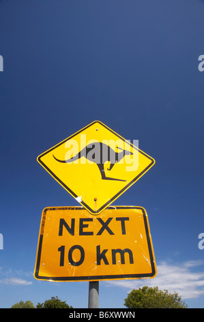 New South Wales Australien Kangaroo Warnung Zeichen Broadwater National Park Stockfoto