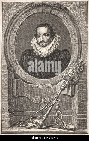 Sir Edward Coke (1 Februar 1552 – 3. September 1634), war ein 17. Jahrhundert englischer Jurist und Mitglied des Parlaments Stockfoto