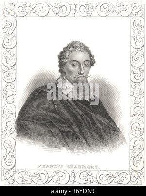 Francis Beaumont (1584 – 6. März 1616) war ein Dramatiker in der englischen Renaissance-Theater, am bekanntesten für seine Zusammenarbeit Stockfoto