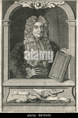 Sir Hans Sloane, 1. Baronet, PRS (16. April 1660 – 11. Januar 1753) war ein Ulster-Scot Arzt und Sammler, Stockfoto