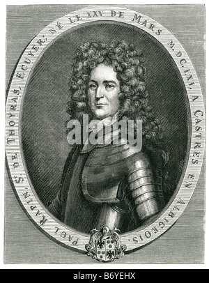 Paul rapin Sieur de Thoyras Halsstellung Ne le Xxv de mars M. dc. LXI. ein Castres En Albi. Historiker 1661 1725 Stockfoto