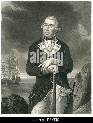 Richard Kempenfelt (1718-29 August 1782) war ein britischer Konteradmiral. Er wurde in Westminster geboren. Sein Vater, ein Schwede, Stockfoto