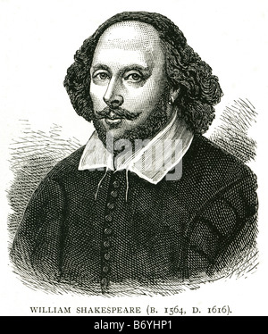 William Shakespeare getauft 26. April 1564 – 23. April 1616 englischer Dichter Dramatiker Stockfoto