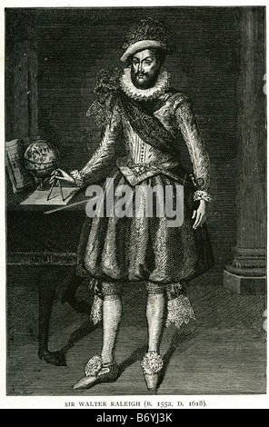 Sir Walter Raleigh 1552 1618 englische Schriftsteller Dichter Soldat Höfling explorer Stockfoto