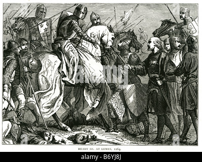 Heinrich III. bei Lewes 1264 zweite Barone Krieg Sussex Simon de Montfort ungekrönten König von England Stockfoto