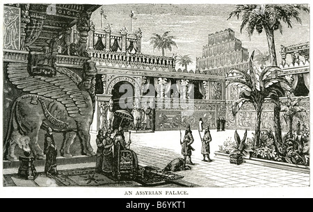 assyrischen Palast Lizenzgebühren Königshof Diener Sklave gold Reichtum Statue Assyrien war ein politischer Staat zentriert am oberen Tigris Stockfoto