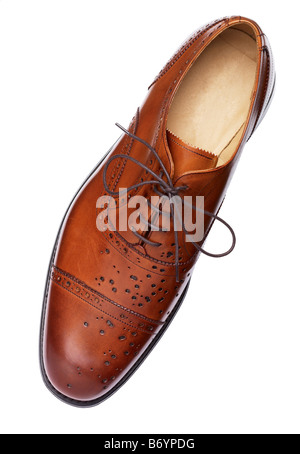 Braun Leder Brogue Schuh Stockfoto