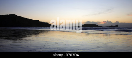 Würmer Kopf Rhossili Bucht Gower Wales UK Stockfoto