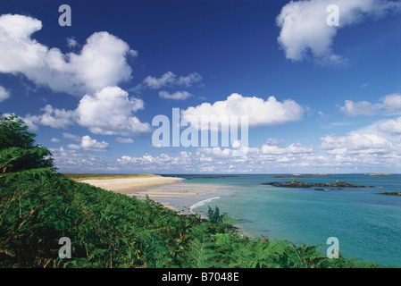 Ansicht der Shell Beach, Herm, Kanalinseln, Großbritannien Stockfoto