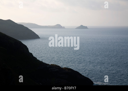 die Küste von Port Quin Blick in Richtung Padstow, cornwall Stockfoto