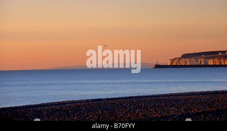 Der Küste von Sussex Blick in Richtung Brighton mit Newhaven auf der rechten Seite des Bildes. Von Jim Holden. Stockfoto