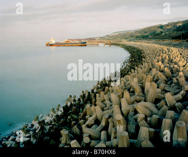 Llanddulas 20 000 Delosse zum Schutz der A55 Expressway Raynes Pier Colwyn Bay North Wales Stockfoto