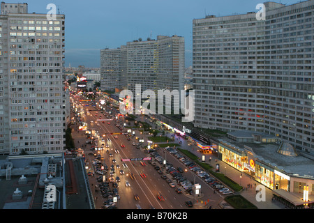 Abends Blick auf neue Arbat Avenue in Moskau aus der Höhe Stockfoto