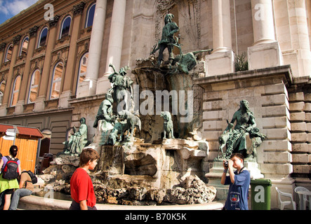 Matyas Brunnen, Königspalast, Budapest, Ungarn Stockfoto