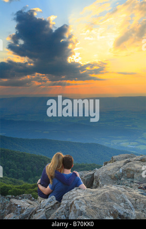 Blick vom steinigen Mensch Berg, Appalachian Trail, Shenandoah-Nationalpark, Virginia, USA Stockfoto
