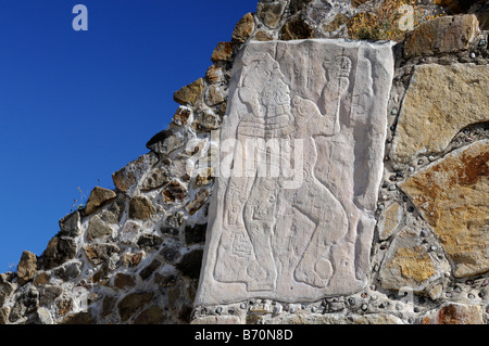 Schnitzen von Krieger, alte Stadt von Monte Alban, Mexiko Stockfoto