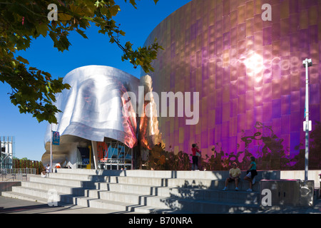 Einzigartige Architektur des Experience Music Project in Seattle Center in Seattle, Washington, USA Stockfoto