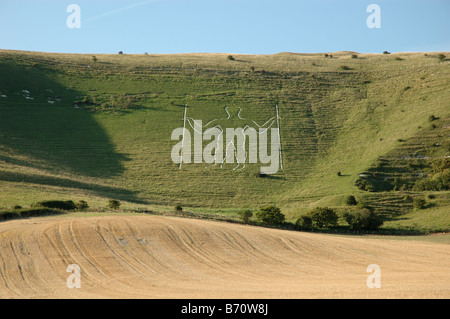 der lange Mann von Wilmington, Windover Hill, Wilmington, East Sussex, England, UK Stockfoto