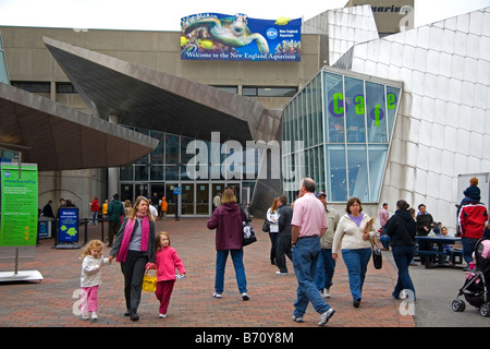 Eintritt in das New England Aquarium in Boston Massachusetts, USA Stockfoto