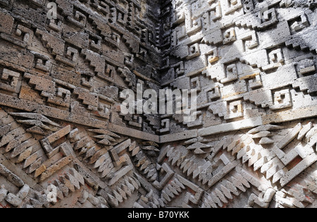 Nahaufnahme der geometrischen Mosaik im Patio de Las Grecas, Mitla, Mexiko Stockfoto