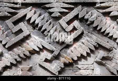 Nahaufnahme der geometrischen Mosaik im Patio de Las Grecas, Mitla, Mexiko Stockfoto