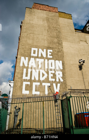 Banksy Graffiti - eine Nation unter allen CCTV Stockfoto