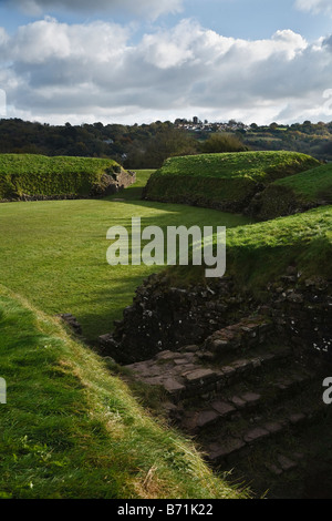 Römisches Amphitheater, Caerleon, Südwales Stockfoto