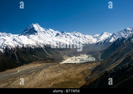 Neuseeland, Südinsel, Mount Cook Nationalpark, Tasman Terminal Gletschersee. Stockfoto