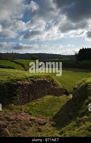 Römisches Amphitheater, Caerleon, Südwales Stockfoto