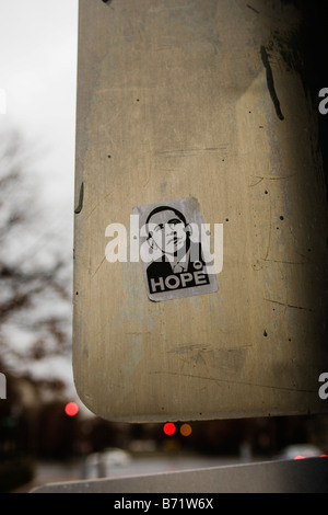 Hope Obama Aufkleber Stockfoto