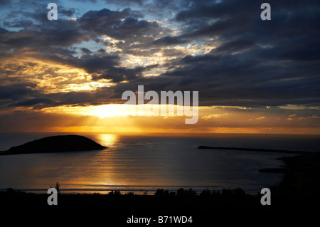 Sonnenaufgang über Coffs Harbour und Muttonbird Island New South Wales Australien Stockfoto