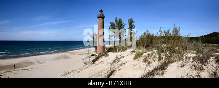 Der kleine Zobel Point Leuchtturm am Lake Michigan, senken Sie Halbinsel von Michigan, USA Stockfoto