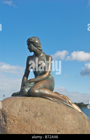 Die Statue der kleinen Meerjungfrau eine Skulptur von Edvard Eriksen Kopenhagen Dänemark Stockfoto
