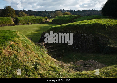 Römisches Amphitheater, Caerleon, Südwales Stockfoto