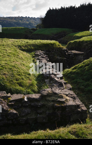 Römisches Amphitheater, Caerleon, Südwales Stockfoto