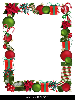 Grenze von Weihnachten und Ferien Objekte Stockfoto