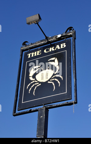 The Crab Pub Sign, Shanklin, Isle of Wight, England, Großbritannien, GB. Stockfoto