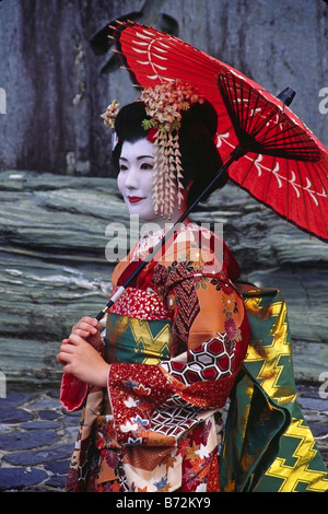 Frau verkleidet als Geisha, Kyoto, Japan Stockfoto