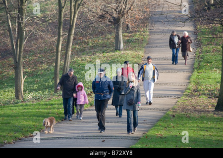 Wandern in Greenwich Park London Stockfoto