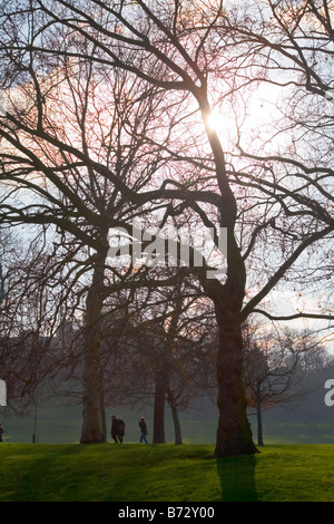 Wandern in Greenwich Park London Stockfoto