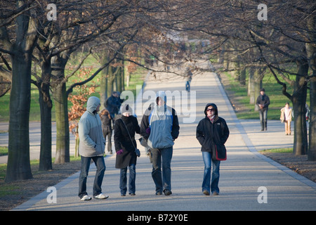 Wandern in Greenwich Park London Stockfoto