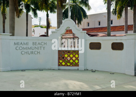 Miami Beach Community Church, der christlichen Kirche die aller Konfessionen der beiden Presbyterian & katholischen akzeptiert Stockfoto